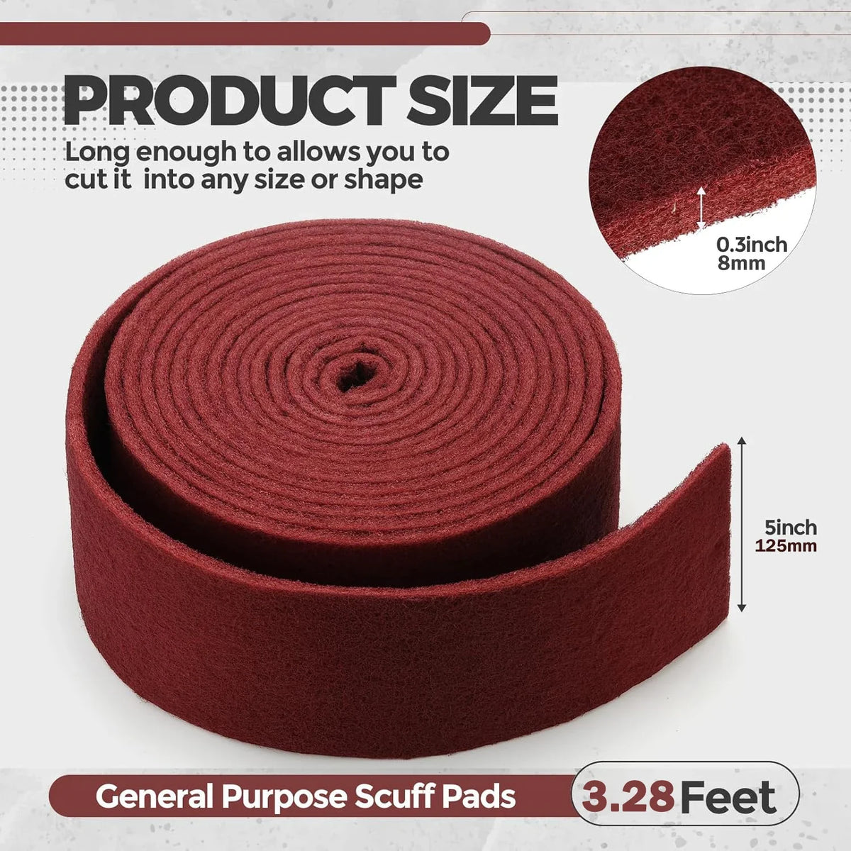 Chestnut Red Scouring Pad Roll 28 Ft – Surface Prep & Paint Abrasive Scouring Pad Roll Qme