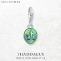 Alien Head Dangle Charm Pendant | 925 Sterling Silver, 10 Colors Charm Pendant Necklace Qme Lobster Clasp
