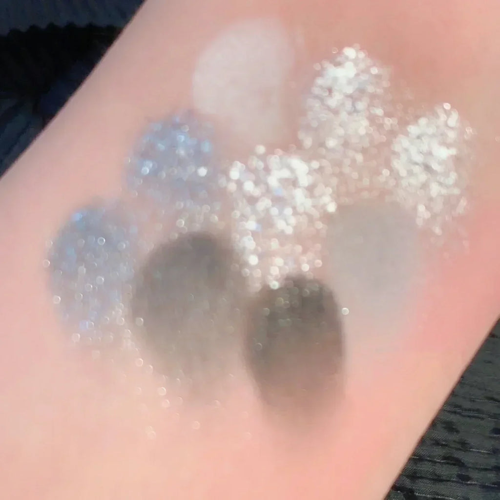 9-Color Glitter Eyeshadow Palette – Punk Smokey Cool Tones Eyeshadow Palette Qme