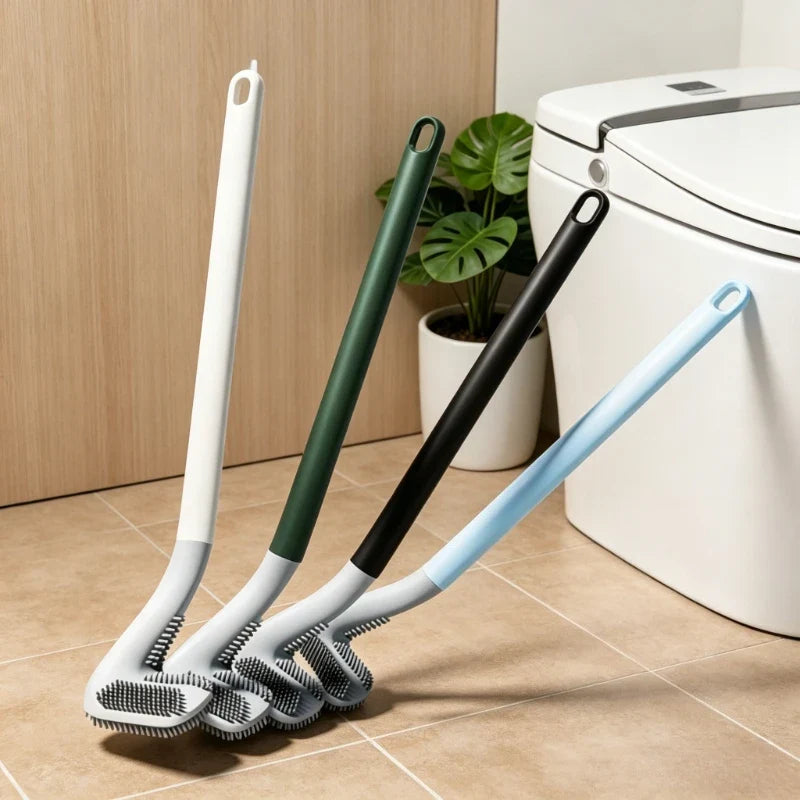 Golf Silicone Toilet Brush & Wall-Mounted Holder Set Toilet Brush Set Qme