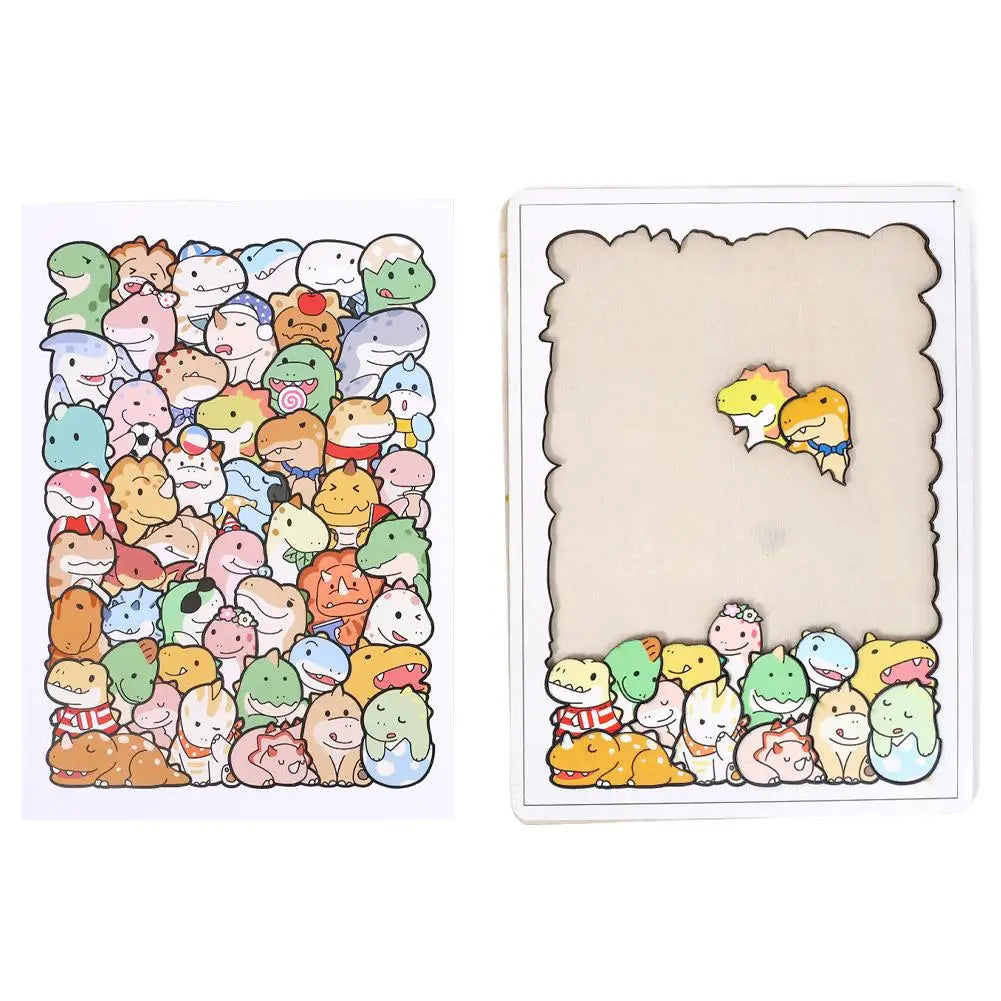 Wooden Cat Animal Puzzle Stacking Toy – Educational Kids Gift Wooden Kids Puzzle Qme Dinosaur