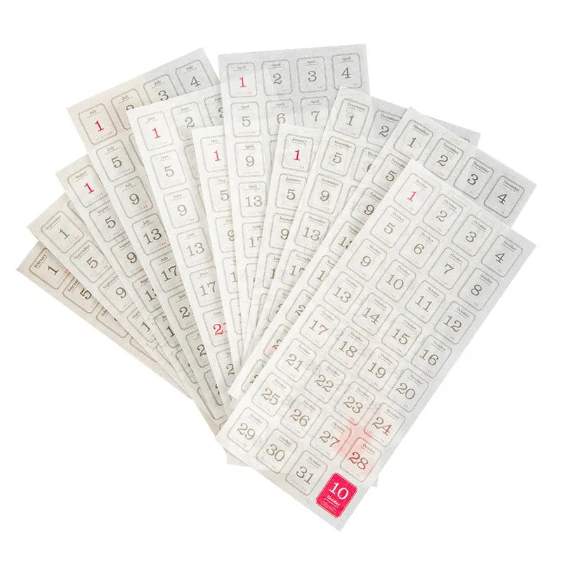 365 Days Date Stickers – 12 Sheets Calendar Labels for Journals Journal Date Stickers Qme