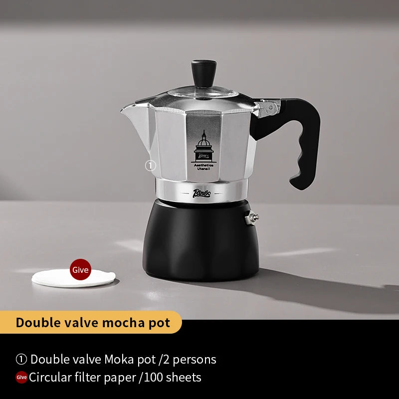 Bincoo Double Valve Ceramic Moka Pot – Espresso Coffee Maker Moka Pot Qst 2pcs set