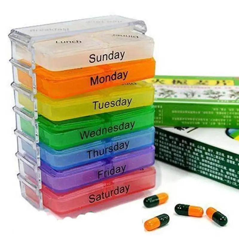 28-Grid 7-Day Weekly Pill Organizer | Portable Detachable Box Weekly Pill Organizer Qme