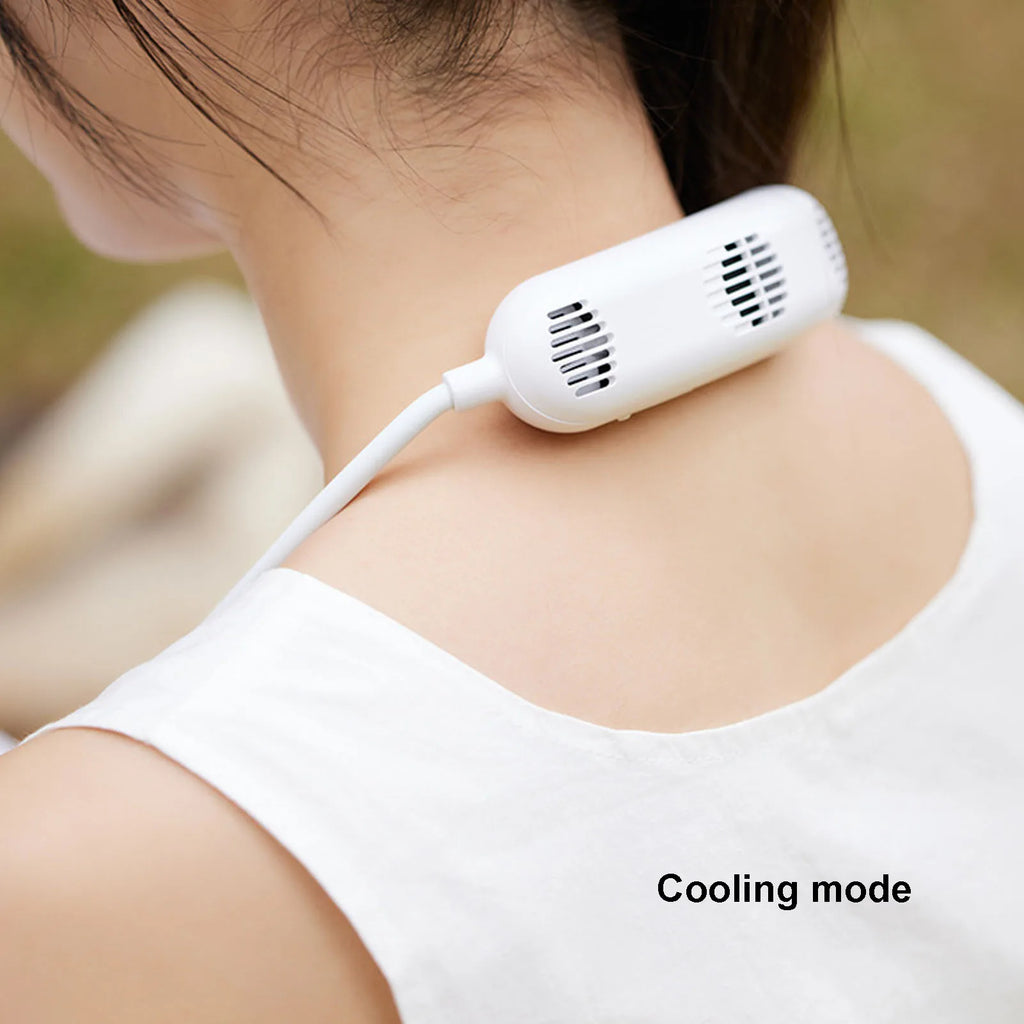 Portable Neck Fan – 3 Speeds, Flexible Hose, USB-C Rechargeable Portable Neck Fan Qst