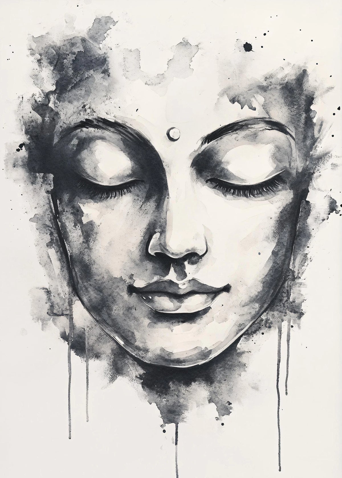 Zen Enso Buddha Lotus Canvas Print – Minimalist Wall Art Canvas Wall Art Qst 7 50x70cm Unframed