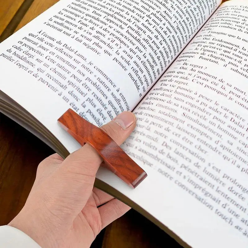 Wooden Thumb Book Page Holder – Black Walnut Reading Aid Book Page Holder Qst