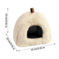 Hamster Plush House – Warm Winter Pet Cave with Detachable Pad Small Pet House Qme cream colored