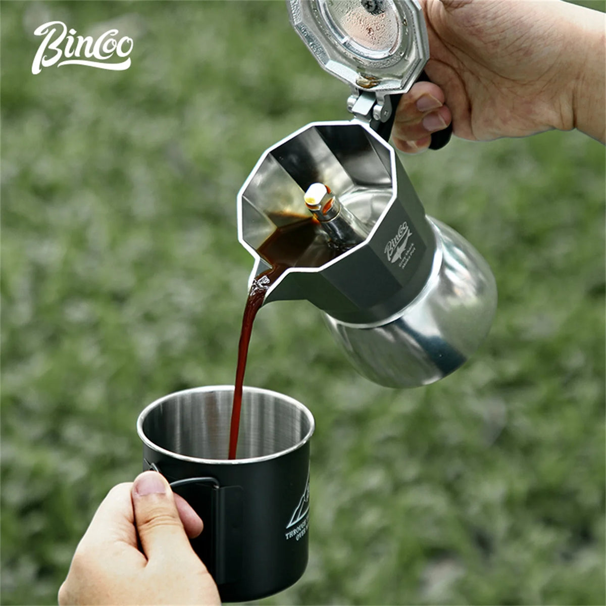 Bincoo 2-Cup Moka Pot – Stovetop Espresso Maker Gray Stovetop Espresso Maker Qst
