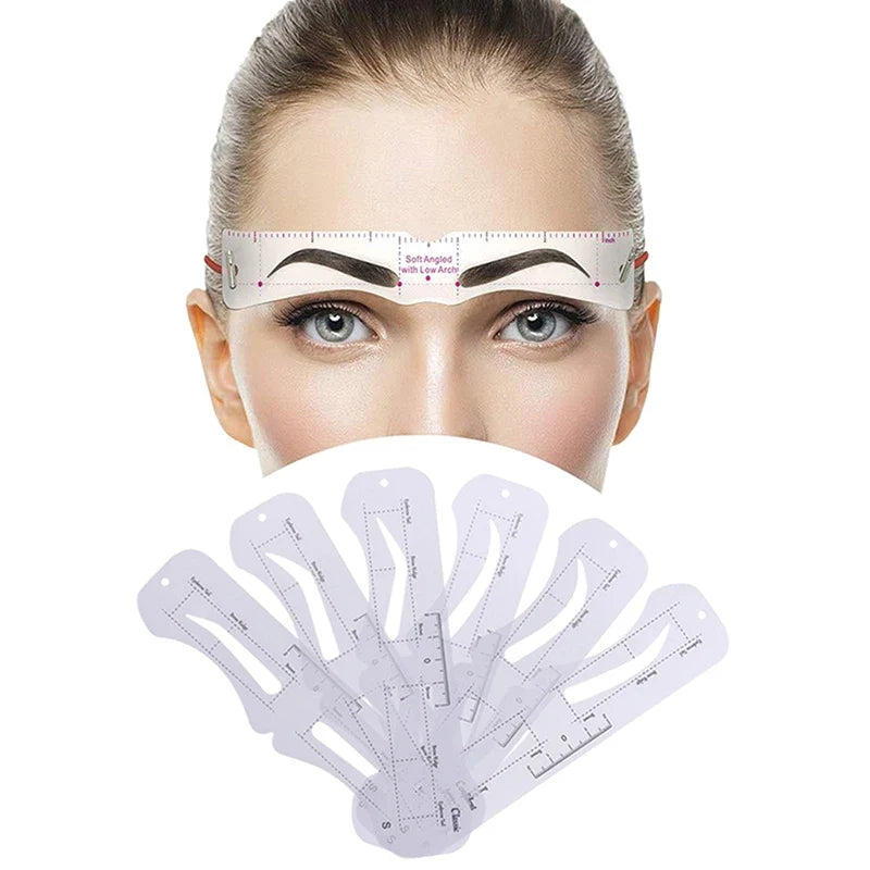 6-Pack Reusable Eyebrow Stencils – Grooming Shaper Templates Eyebrow Stencil Set Qme