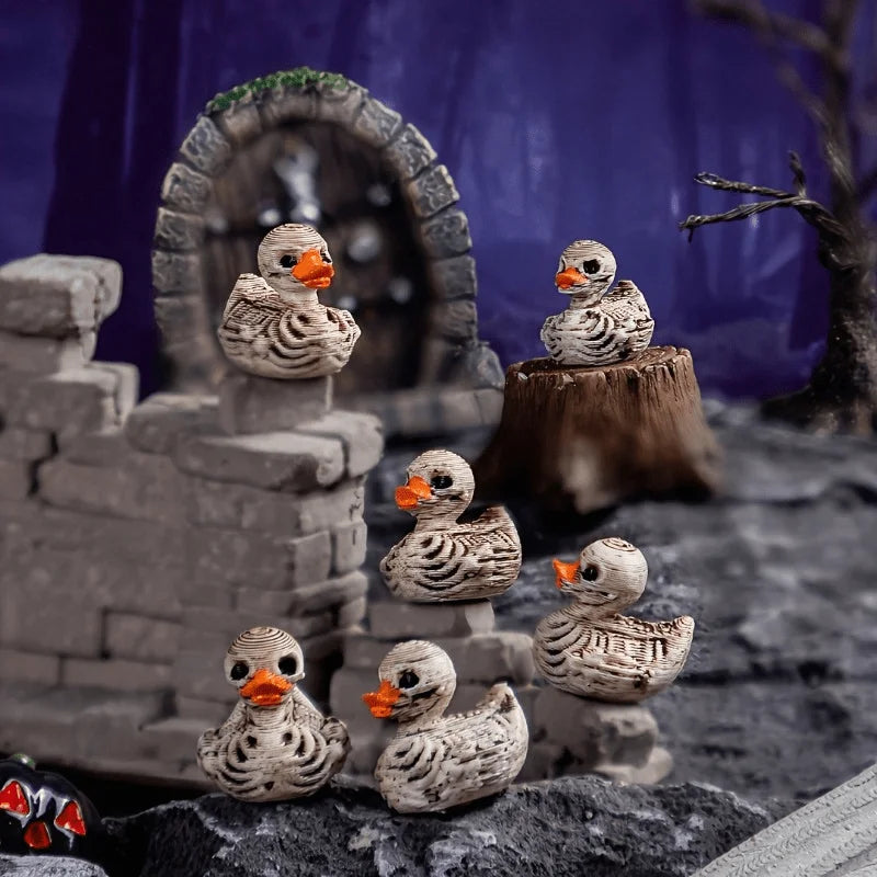 Gothic Skeleton Duck Resin Statue | Halloween Desktop Decor Resin Figurine Qme