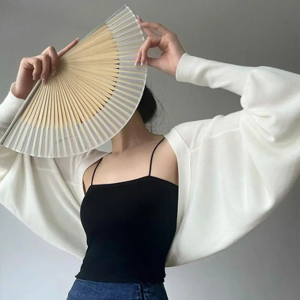 French Summer Ice Silk Thin Knit Shawl & Casual Wrap Knit Shawl Wrap Qme
