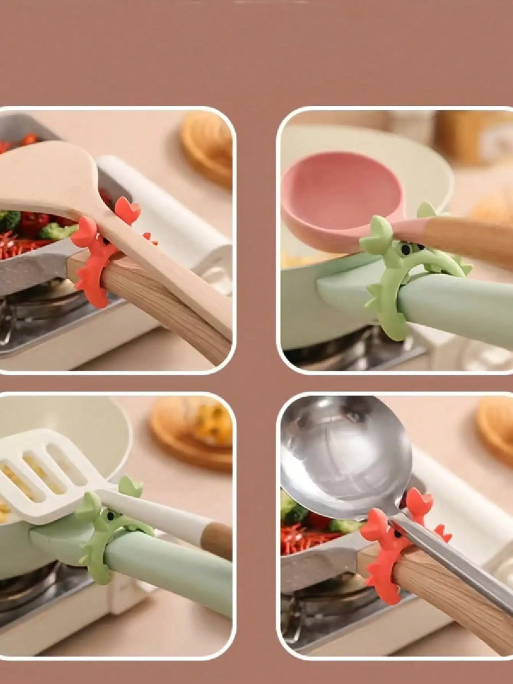 Crab Shaped Silicone Spatula Holder & Utensil Rest – 8 Colors Silicone Utensil Rest Qme