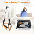 Foldable Extendable Grabber Reacher Tool – 360° Rotating, Lightweight Grabber Reacher Tool Qme orange