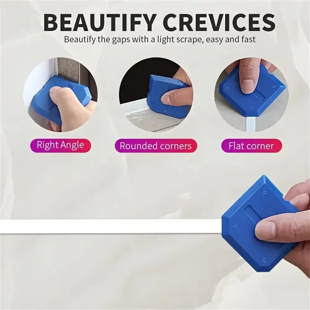 4-Piece Silicone Caulking Tool Set – Professional Sealant Spreader Caulking Tool Set Qme