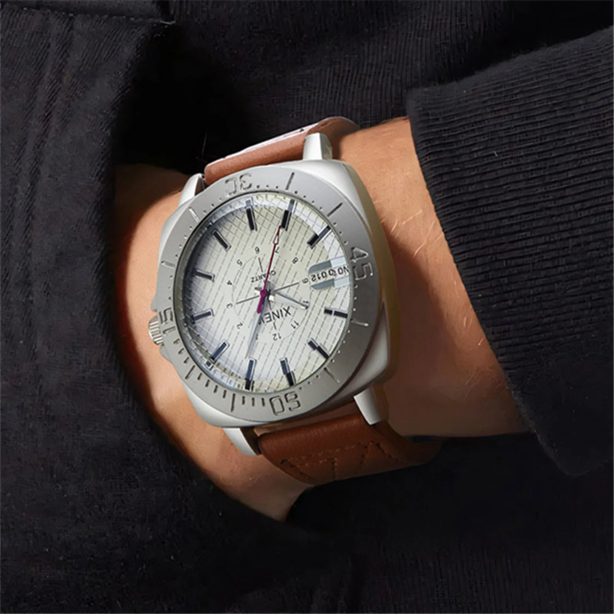 Men's Minimalist Business Leather Strap Quartz Watch Men's Quartz Watch Qme