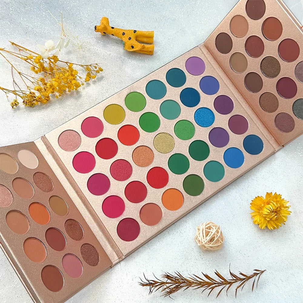65-Color Rose Gold Eyeshadow Palette – Matte & Shimmer Eyeshadow Palette Qme