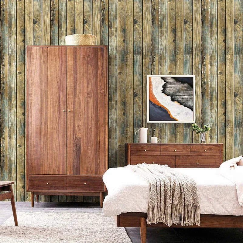 Distressed Wood Peel & Stick Wallpaper – Self-Adhesive Vinyl Peel & Stick Wallpaper Qme
