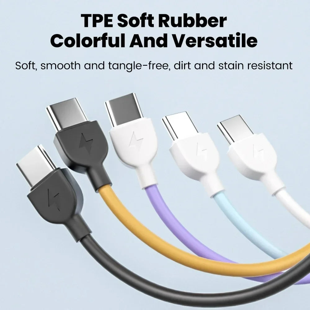 60W USB-C Fast Charging Keychain Cable | Portable Lanyard USB-C Charging Cable Qme