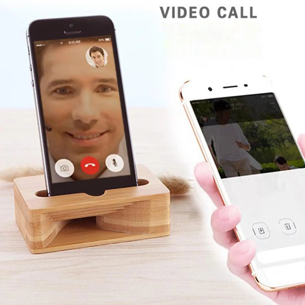 Wooden Phone Speaker Stand & Passive Amplifier Dock | Qme Phone Speaker Stand Qme