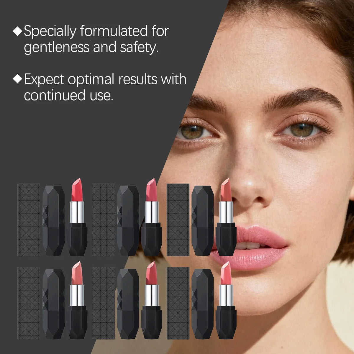 Zephoco Crystal Diamond Matte Lipstick – 6 Long-Wear Shades Matte Lipstick Qst