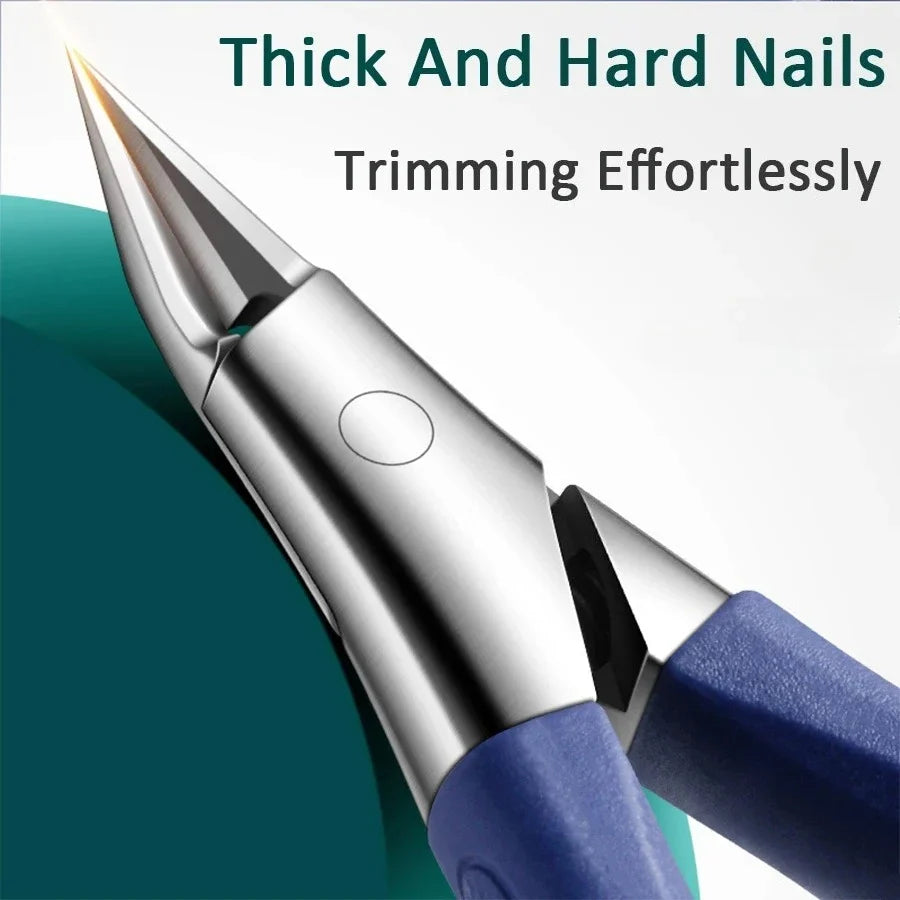 Angled Nail Clippers for Thick Nails – Slant Curved Blade Nail Clippers Qme