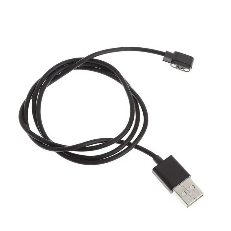 USB Magnetic Smart Watch Charger 2-Pin for Miband Wristband Smart Watch Charger Qme black