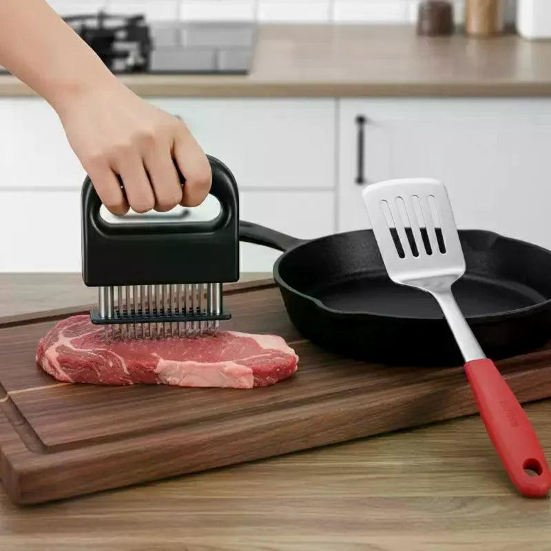 48-Needle Stainless Steel Meat Tenderizer – Steak & BBQ Tool Meat Tenderizer Qme