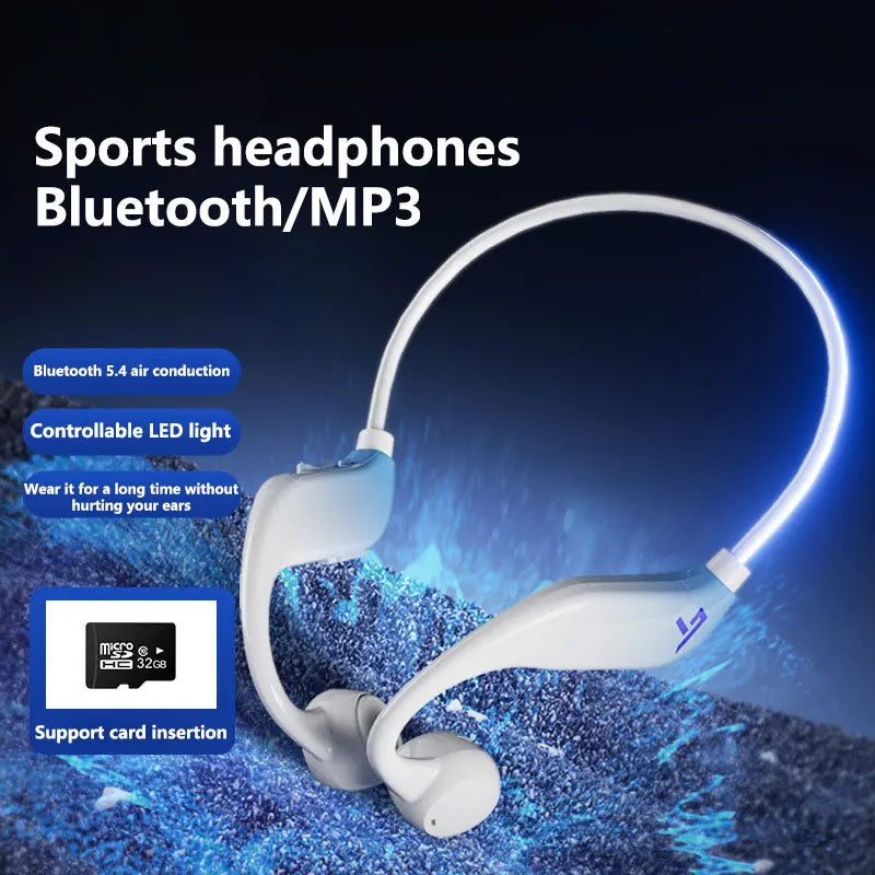Air Conduction Bluetooth 5.4 Sports Headphones with LED Light Sports Headphones Qst