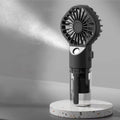 Handheld Mist Fan USB Rechargeable 4-Speed Portable Spray Fan Handheld Mist Fan Qst Black-1pc
