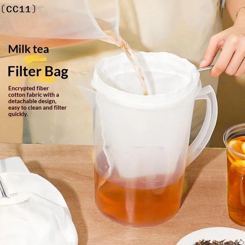 Reusable Cotton Tea Filter with Stainless Steel Handle | S/M/L Tea Filter Strainer Qme