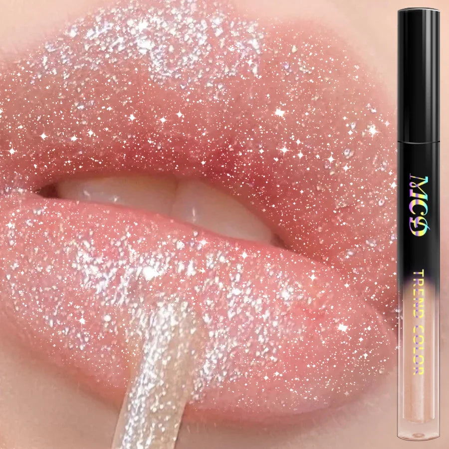 Qme 15-Color Glitter Lip Glaze Waterproof Liquid Lipstick Glitter Lip Glaze Qme