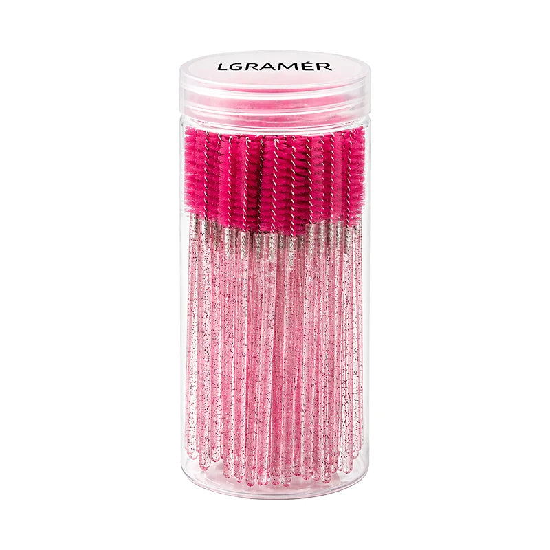 Disposable Mascara Wands & Eyelash Brushes 50/100 Pcs Mascara Wand Set Qst Rose Red-50pcs