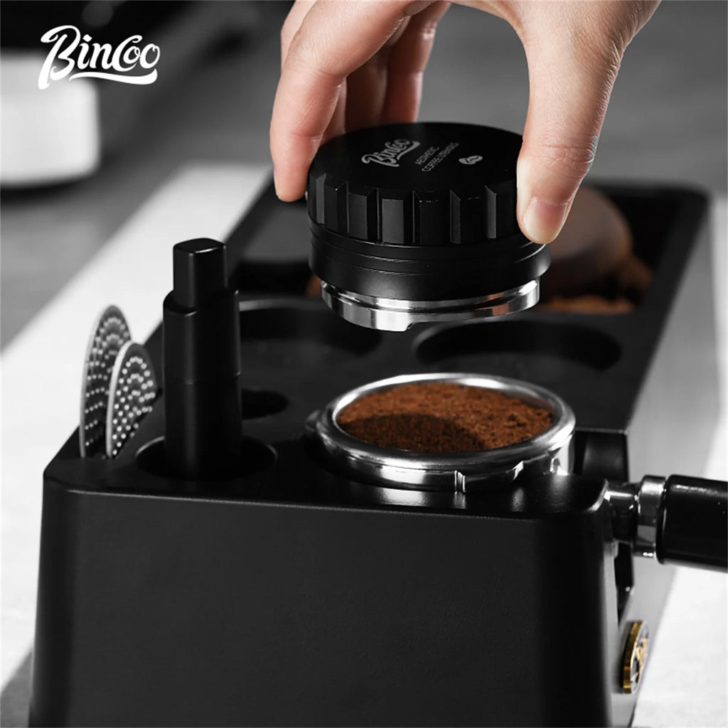 Bincoo 51/58mm Coffee Distributor, Tamper & Knock Box Set Espresso Barista Set Qst