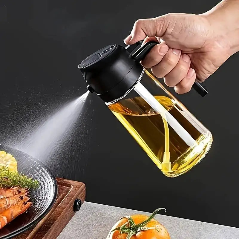 Glass Oil Spray Dispenser Bottle 470ml | BBQ, Baking & Cooking Oil Spray Dispenser Qme