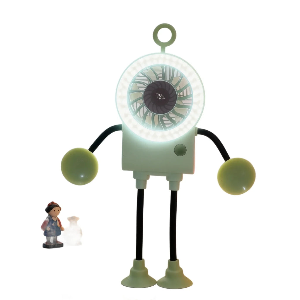 Mini Foldable Electric Fan | Digital Display & Suction Cup Portable Electric Fan Qme Green One Size