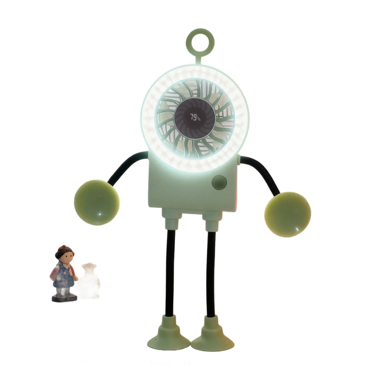 Mini Foldable Electric Fan | Digital Display & Suction Cup Portable Electric Fan Qme Green One Size