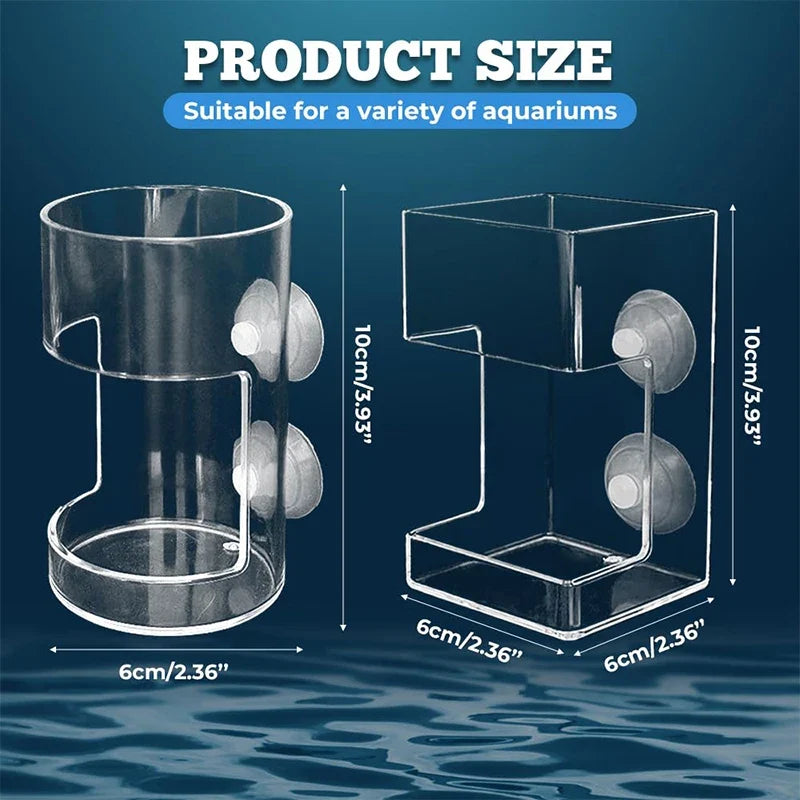Aquarium Fish Feeder Dish Tray with Suction Cup – Acrylic Aquarium Fish Feeder Qme