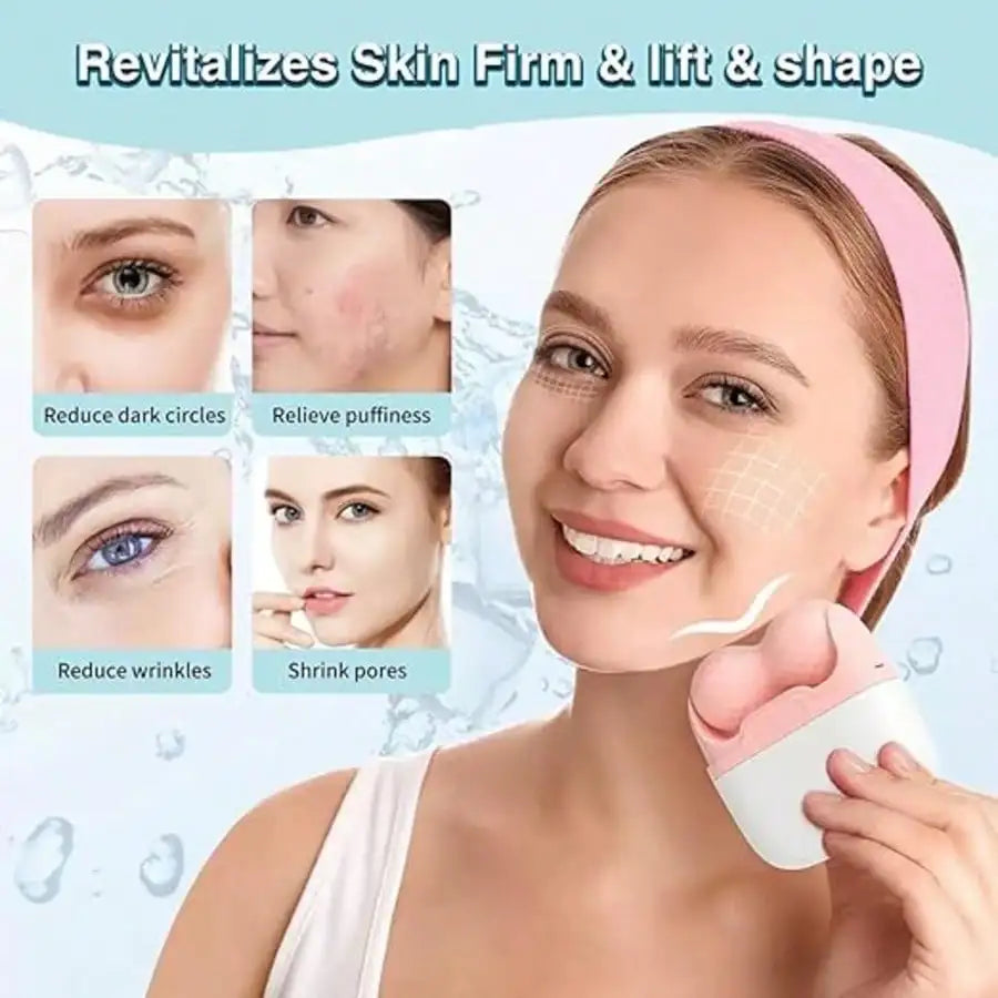 Dual-Head Ice Roller Facial Rejuvenation Device | 2 Colors Facial Ice Roller Qme