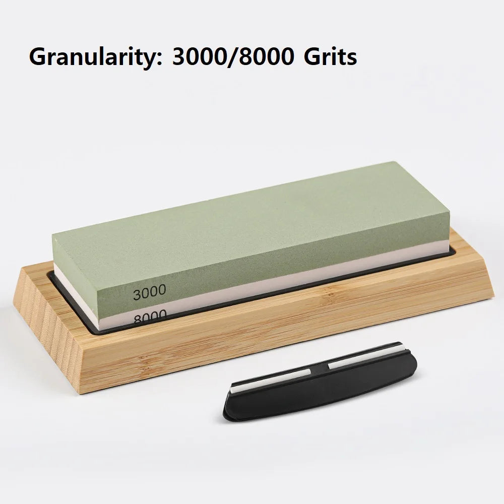 TURWHO Double-Sided Whetstone Set – Grit 240–10000 Whetstone Sharpener Qst 3000 8000 bamboo L