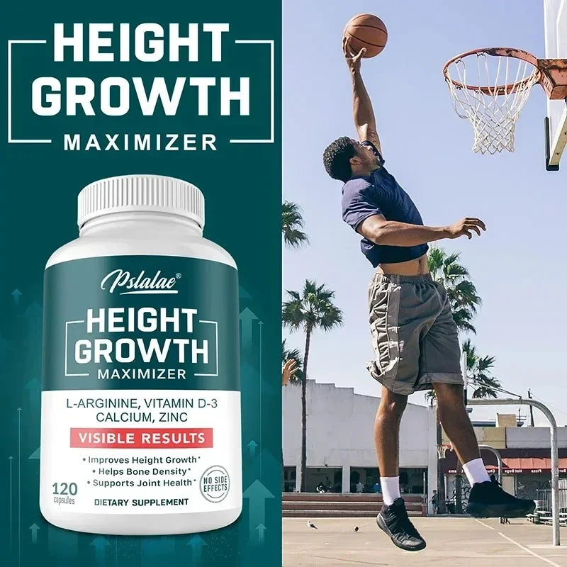 Pslalae Height Support Supplement – Calcium, Zinc & Vitamin D3 Bone Health Supplement Qst