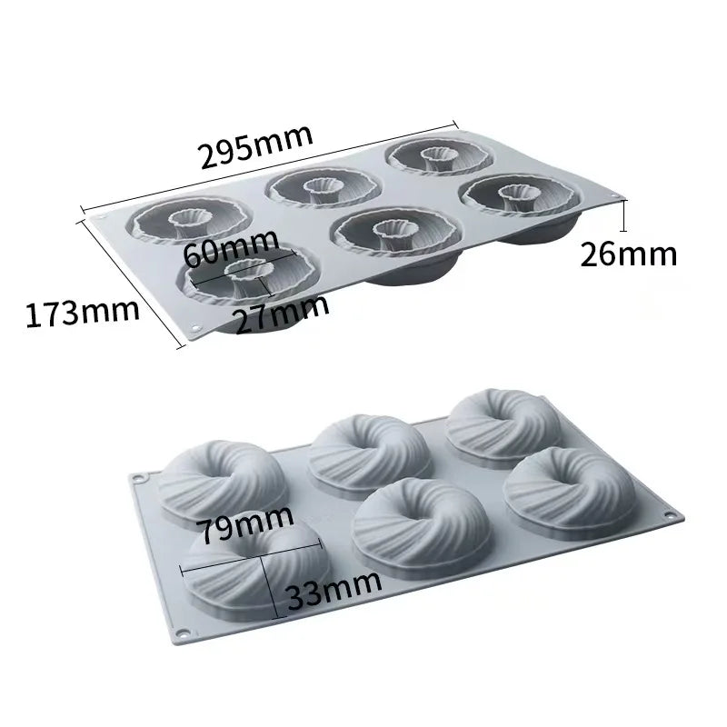 Spiral Donut Silicone Cake Mold – Mousse & French Pastry Baking Silicone Cake Mold Qst