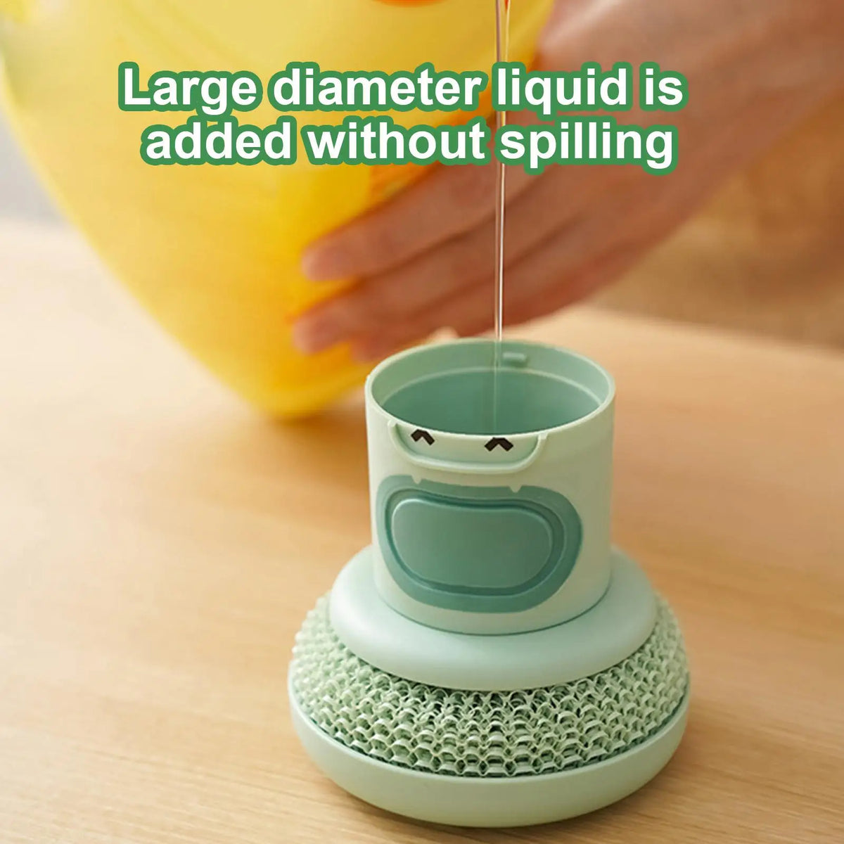 Dish Brush Soap Dispenser – Press Scrub Sponge for Kitchen Dish Scrub Brush Qme