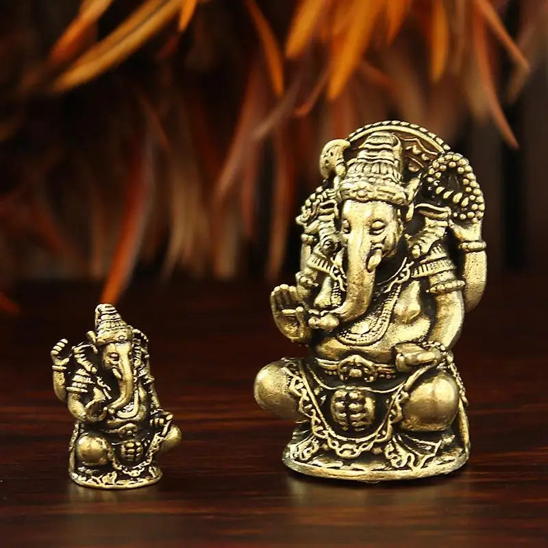 Asian Elephant Desk Ornament Set of 3 – Resin Figurines Decorative Figurine Qme