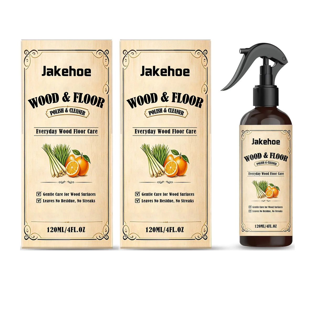 Wood Floor Cleaning Spray – Polish, Restore Shine & Scratches Floor Polish Spray Qme 2 x 120ML Boxed