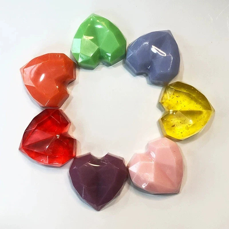 Diamond Heart Handmade Chamomile Facial Soap | Wedding Gift Handmade Bar Soap Qme