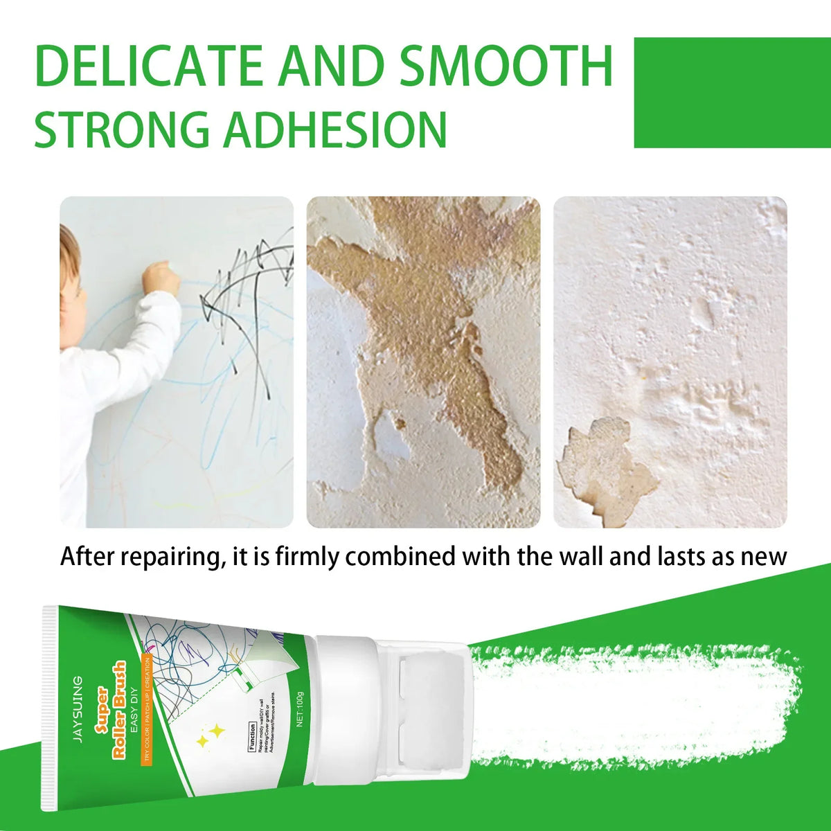 Wall Repair Cream – Mould-Proof Quick-Dry Crack & Stain Filler Wall Repair Paste Qme