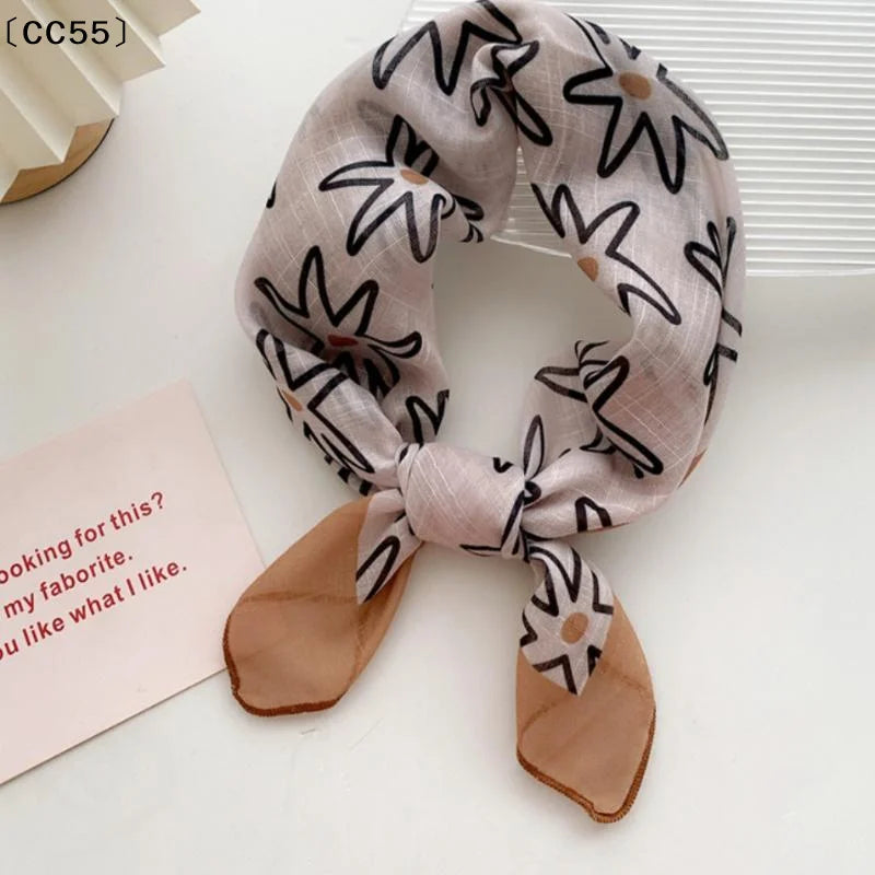 58cm Square Scarf – Handkerchief Print Neck, Hair & Bag Wrap Square Neck Scarf Qst