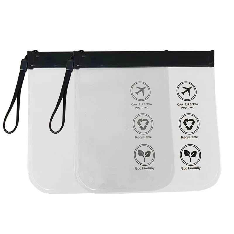 Women's Clear Airport Security Toiletry Bag – Reusable 20x20cm Clear Toiletry Bag Qme