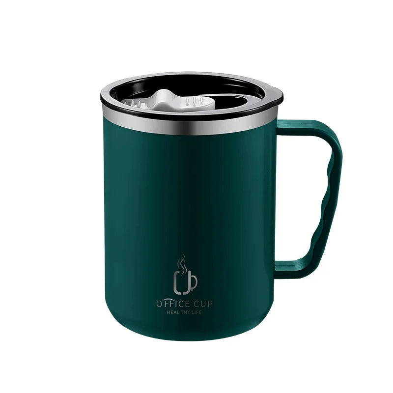 Stainless Steel Double-Wall Insulated Coffee Cup | Leak-Proof Insulated Coffee Mug Qme 500ml green